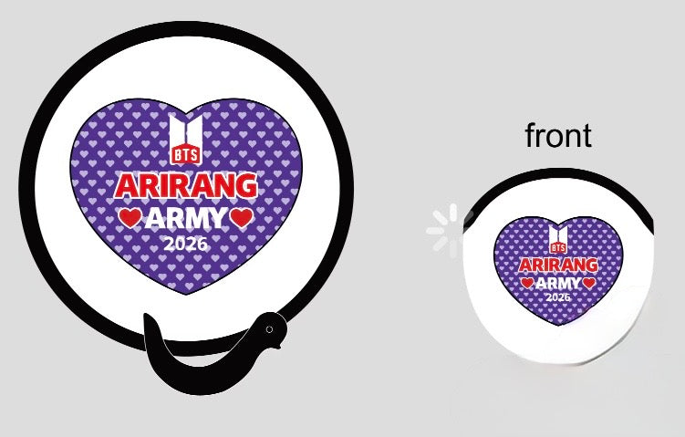 Purple heart pop up fan