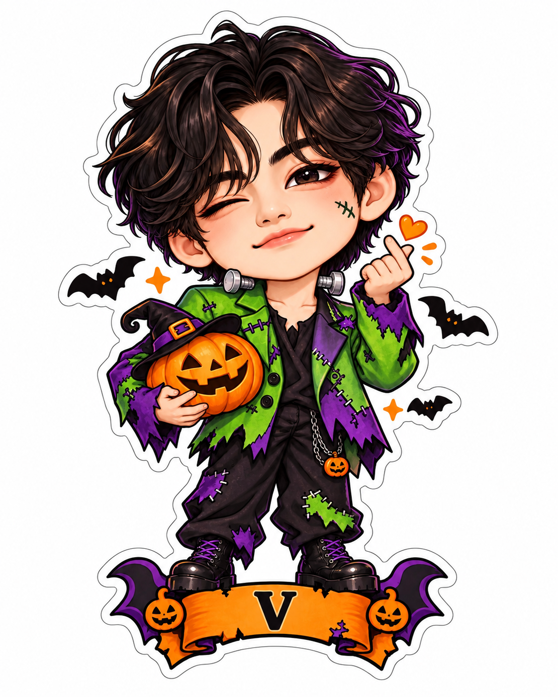 V – Bora Boo Halloween Sticker